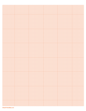 18 Squares Per Inch Orange Graph Paper  - Letter