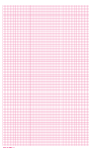 18 Squares Per Inch Pink Graph Paper  - Legal