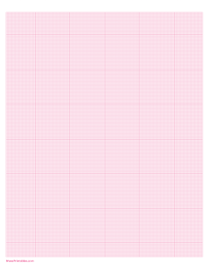 18 Squares Per Inch Pink Graph Paper  - Letter