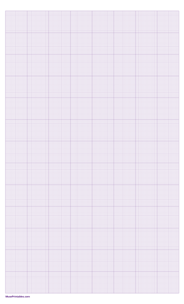 18 Squares Per Inch Purple Graph Paper : Legal-sized paper (8.5 x 14)