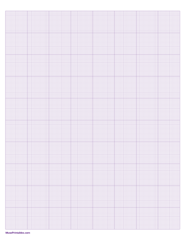 18 Squares Per Inch Purple Graph Paper : Letter-sized paper (8.5 x 11)