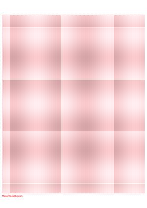 18 Squares Per Inch Red Graph Paper  - A4