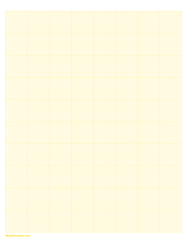 18 Squares Per Inch Yellow Graph Paper : Letter-sized paper (8.5 x 11)