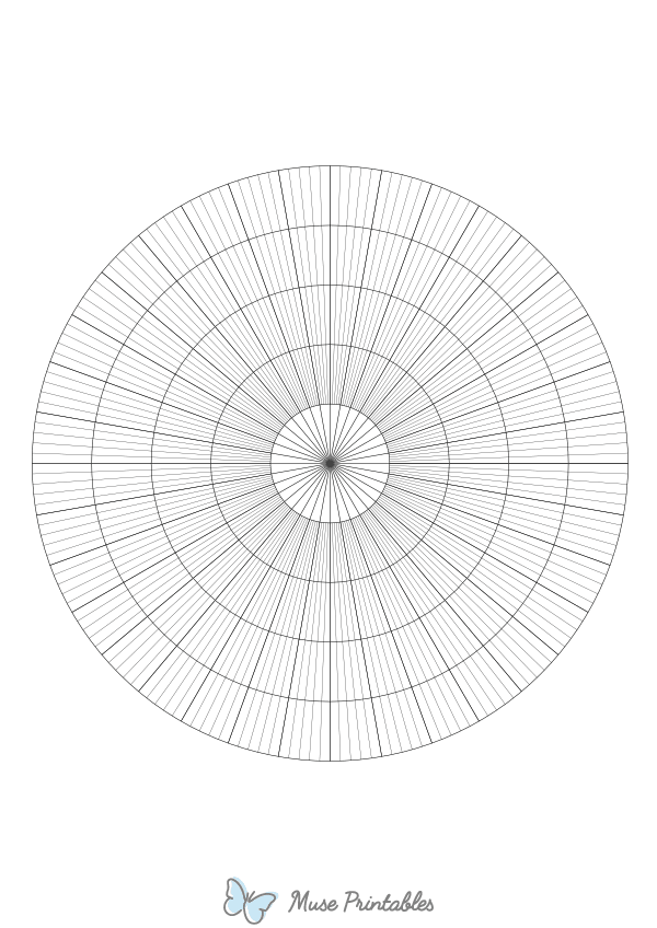 180 Spoke Polar Graph Paper : A4-sized paper (8.27 x 11.69)