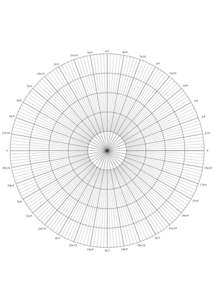 180 Spoke Radians Polar Graph Paper  - A4