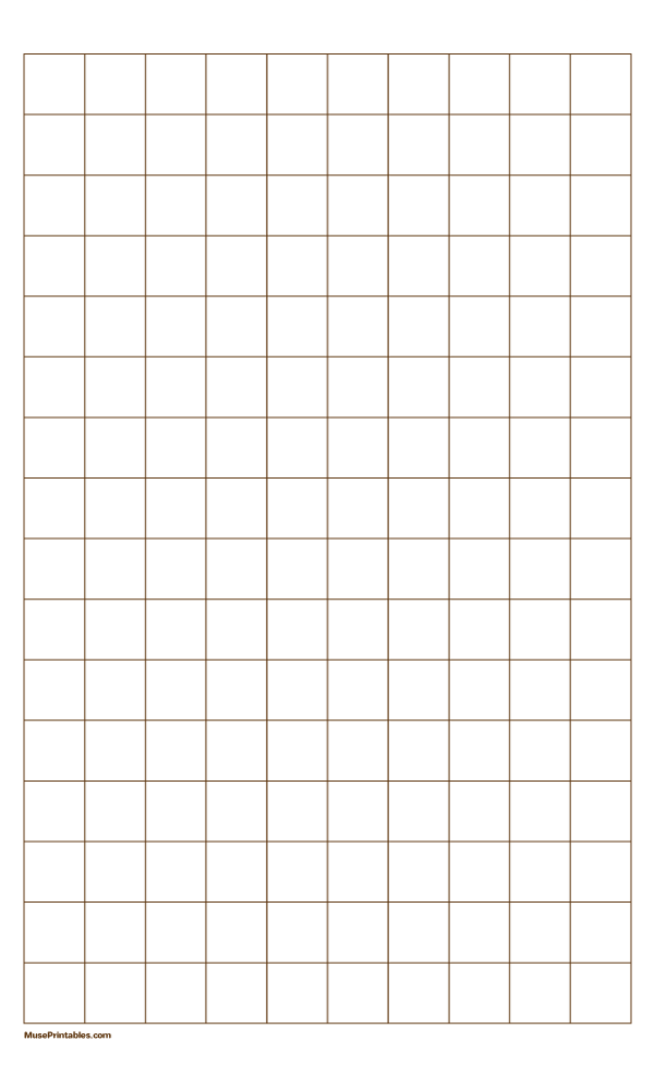 2 cm Brown Graph Paper: Legal-sized paper (8.5 x 14)