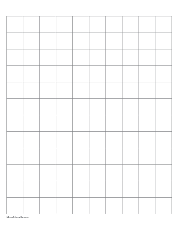 2 cm Gray Graph Paper: Letter-sized paper (8.5 x 11)