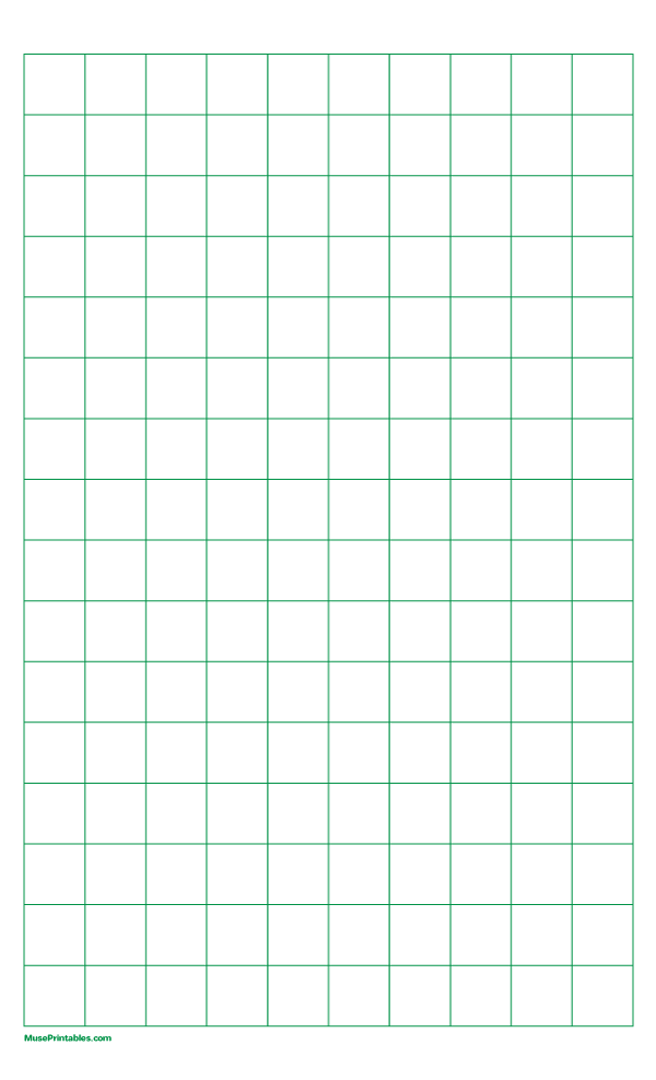 2 cm Green Graph Paper: Legal-sized paper (8.5 x 14)