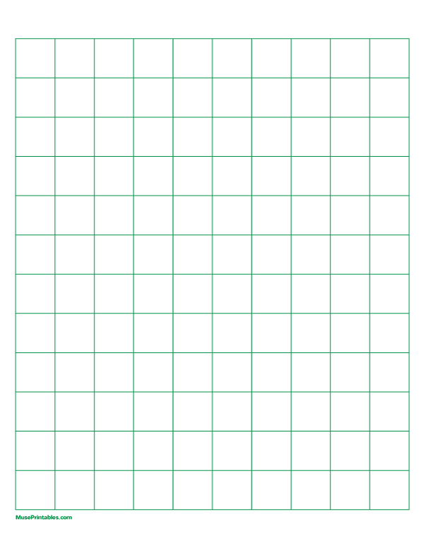 2 cm Green Graph Paper: Letter-sized paper (8.5 x 11)