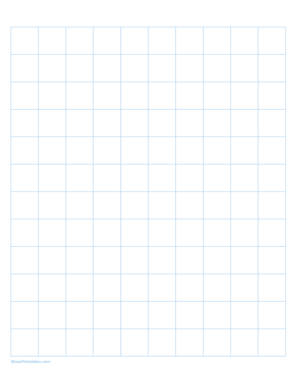 2 cm Light Blue Graph Paper: Letter-sized paper (8.5 x 11)
