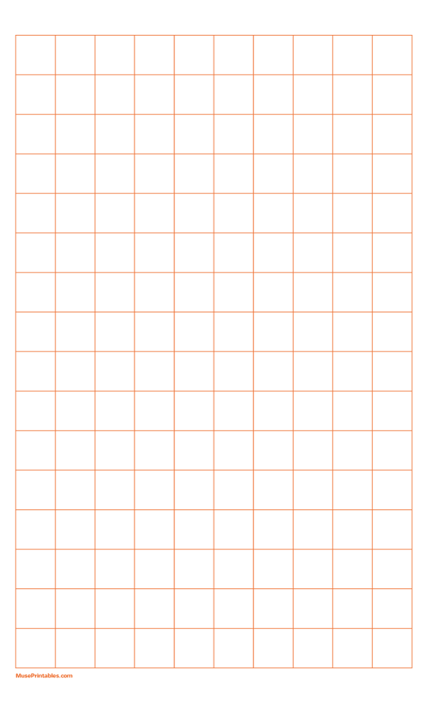 2 cm Orange Graph Paper: Legal-sized paper (8.5 x 14)