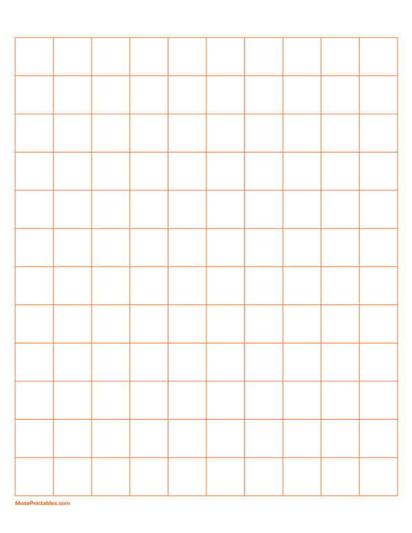 2 cm Orange Graph Paper: Letter-sized paper (8.5 x 11)