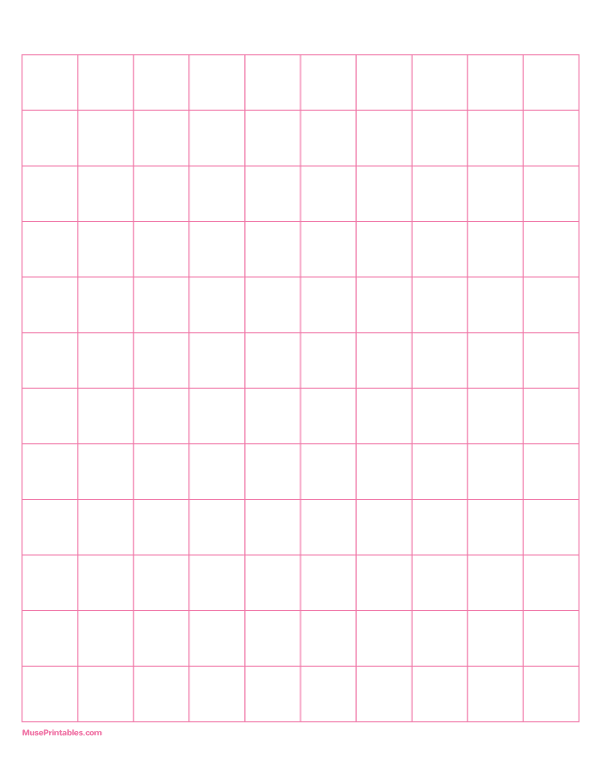 2 cm Pink Graph Paper: Letter-sized paper (8.5 x 11)