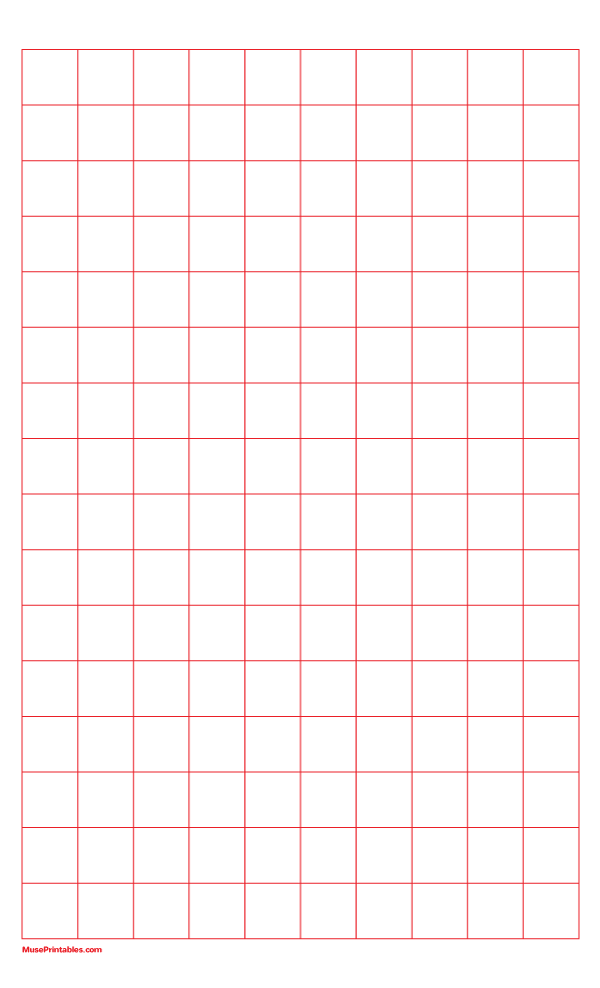 2 cm Red Graph Paper: Legal-sized paper (8.5 x 14)