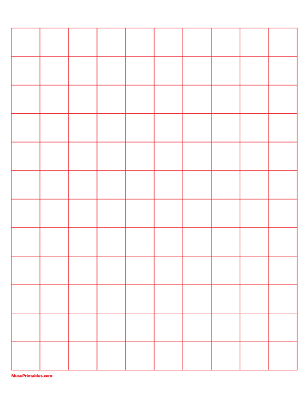2 cm Red Graph Paper: Letter-sized paper (8.5 x 11)