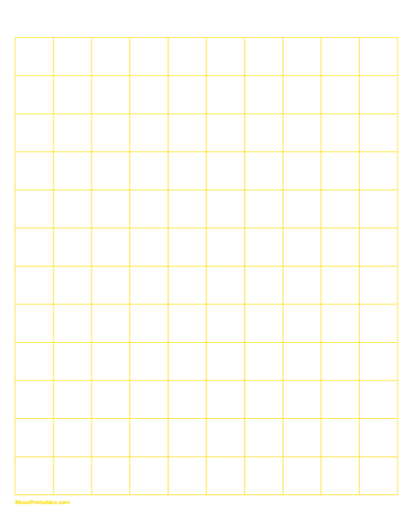 2 cm Yellow Graph Paper: Letter-sized paper (8.5 x 11)