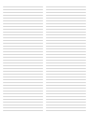2-Column Black Lined Paper (Narrow Ruled) - Letter