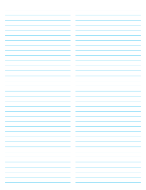2-Column Blue Lined Paper (College Ruled) - Letter