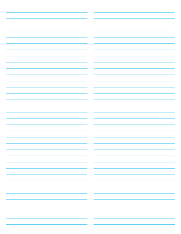 2-Column Blue Lined Paper (College Ruled): Letter-sized paper (8.5 x 11)