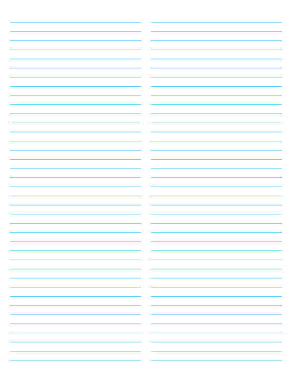 2-Column Blue Lined Paper (Narrow Ruled): Letter-sized paper (8.5 x 11)