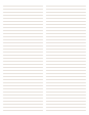 2-Column Brown Lined Paper (College Ruled) - Letter