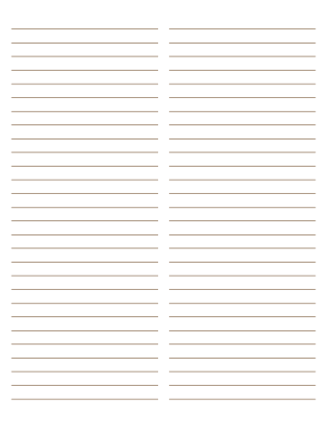 2-Column Brown Lined Paper (Wide Ruled) - Letter