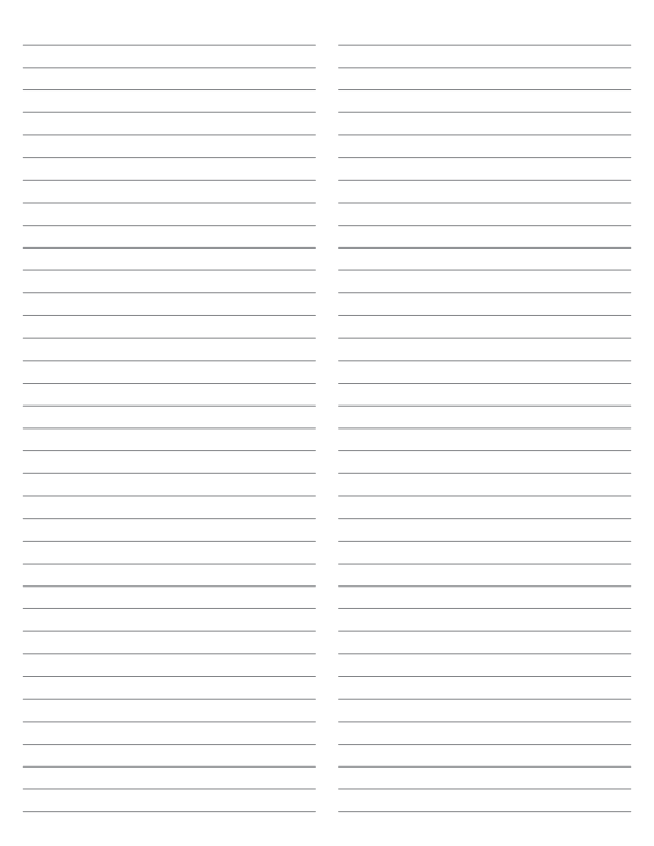 2-Column Gray Lined Paper (College Ruled): Letter-sized paper (8.5 x 11)