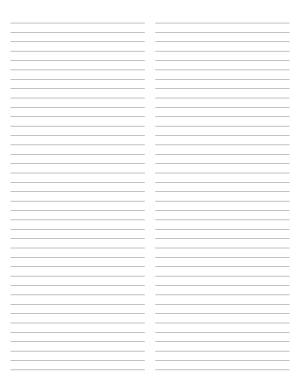 2-Column Gray Lined Paper (Narrow Ruled) - Letter