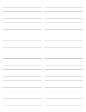 2-Column Gray Lined Paper (Wide Ruled) - Letter