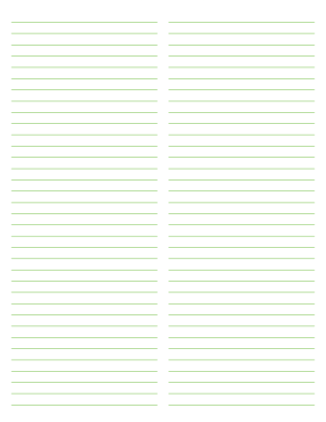 2-Column Green Lined Paper (College Ruled) - Letter