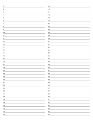 2-Column Numbered Gray Lined Paper (Narrow Ruled) - Letter