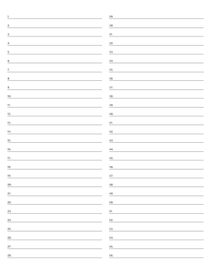 2-Column Numbered Gray Lined Paper (Wide Ruled) - Letter