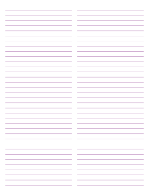 2-Column Purple Lined Paper (College Ruled) - Letter