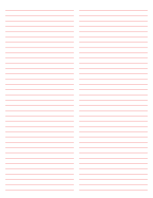 2-Column Red Lined Paper (College Ruled) - Letter