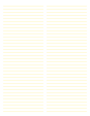 2-Column Yellow Lined Paper (College Ruled) - Letter