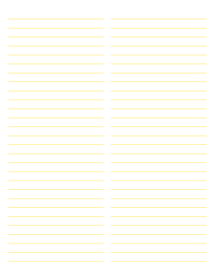 2-Column Yellow Lined Paper (Wide Ruled) - Letter