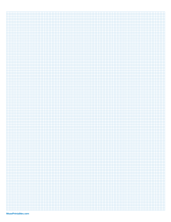 2 mm Blue Graph Paper: Letter-sized paper (8.5 x 11)