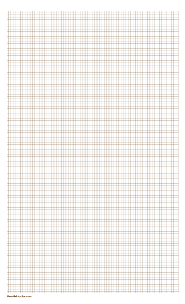 2 mm Brown Graph Paper: Legal-sized paper (8.5 x 14)