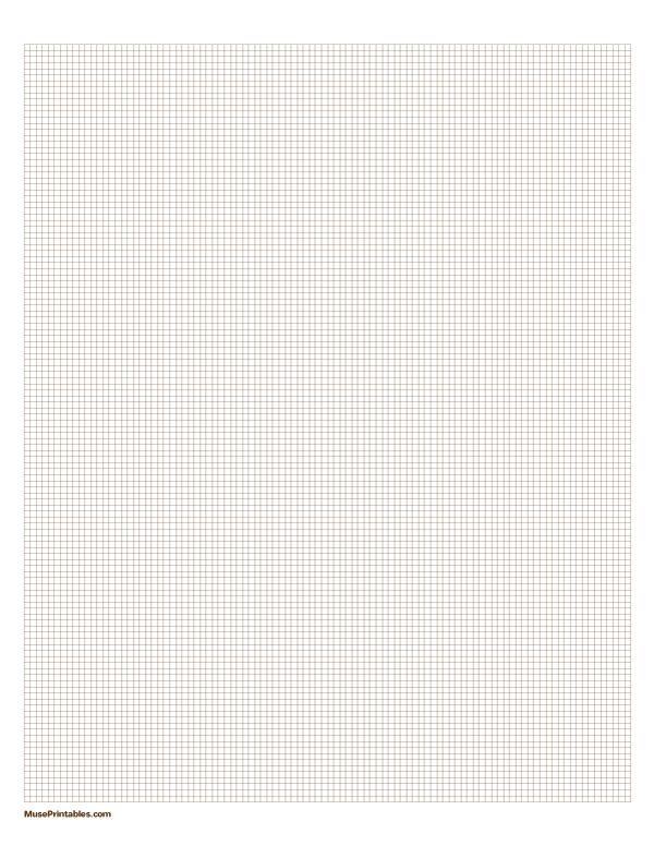 2 mm Brown Graph Paper: Letter-sized paper (8.5 x 11)