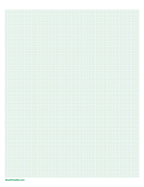 2 mm Green Graph Paper: Letter-sized paper (8.5 x 11)