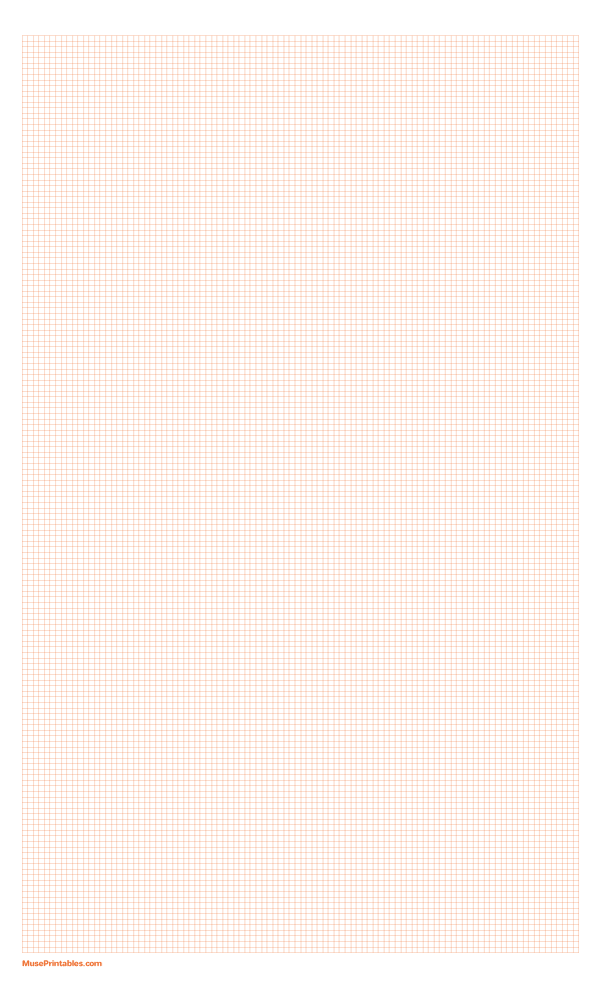 2 mm Orange Graph Paper: Legal-sized paper (8.5 x 14)