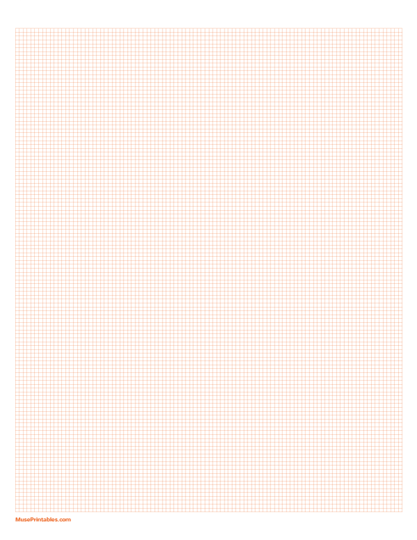 2 mm Orange Graph Paper: Letter-sized paper (8.5 x 11)