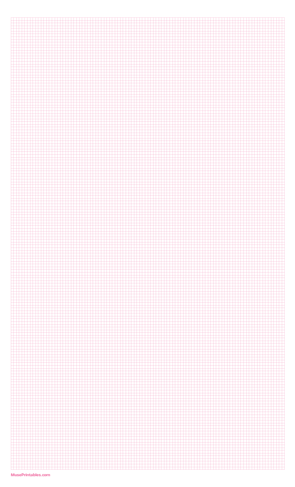 2 mm Pink Graph Paper: Legal-sized paper (8.5 x 14)