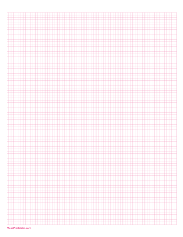 2 mm Pink Graph Paper: Letter-sized paper (8.5 x 11)