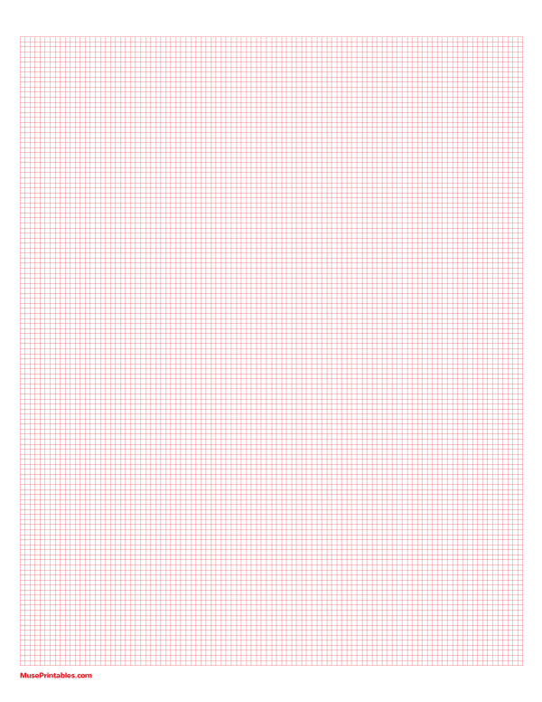 2 mm Red Graph Paper: Letter-sized paper (8.5 x 11)