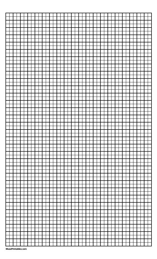 2 Squares Per Centimeter Black Graph Paper : Legal-sized paper (8.5 x 14)