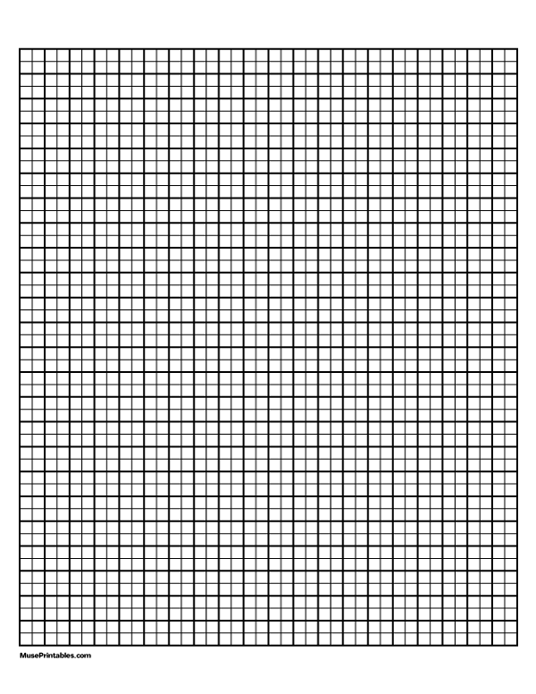 2 Squares Per Centimeter Black Graph Paper : Letter-sized paper (8.5 x 11)