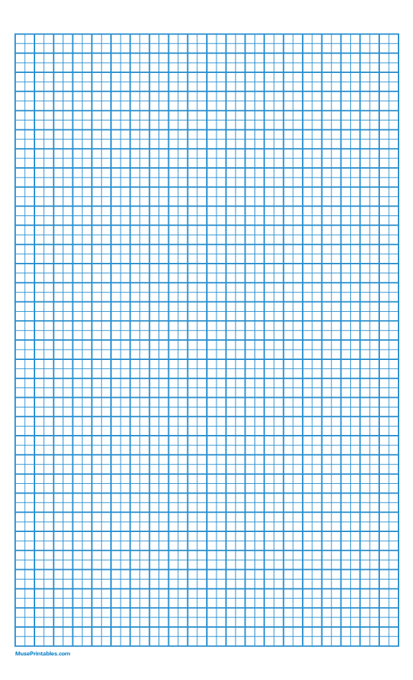 2 Squares Per Centimeter Blue Graph Paper : Legal-sized paper (8.5 x 14)