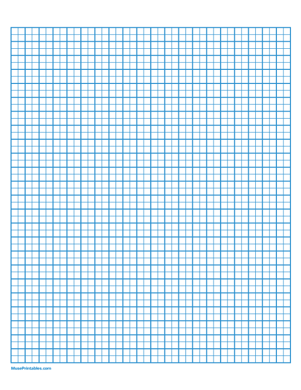 2 Squares Per Centimeter Blue Graph Paper : Letter-sized paper (8.5 x 11)