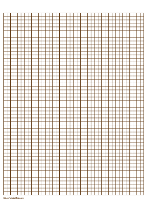 2 Squares Per Centimeter Brown Graph Paper  - A4
